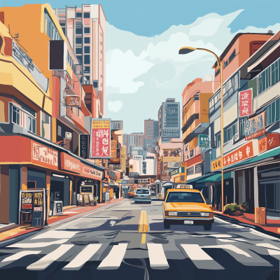 Taipei Street Illustration