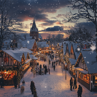 Snowy Christmas Market