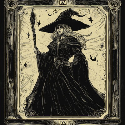 Medieval Witch Tarot Card