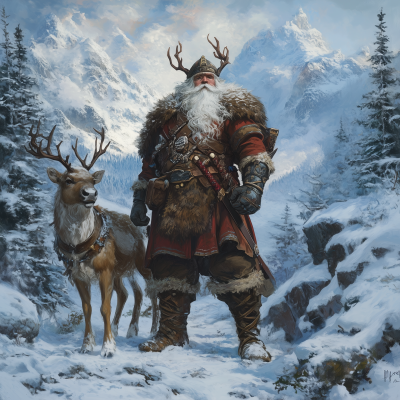 Viking Santa and Reindeer