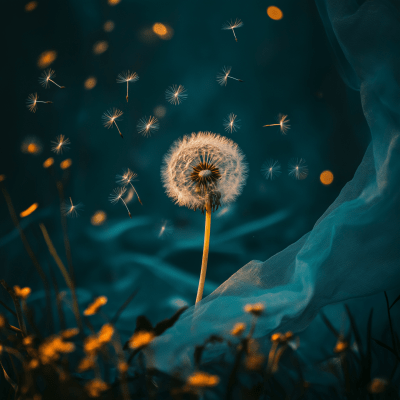 Dandelion in Flight