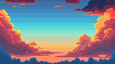 Sunset Sky Pixel Art