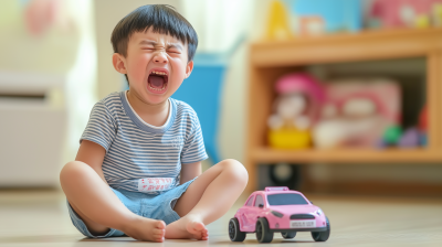 Crying Asian Kid at Home
