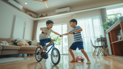 Sibling Bicycle Chase