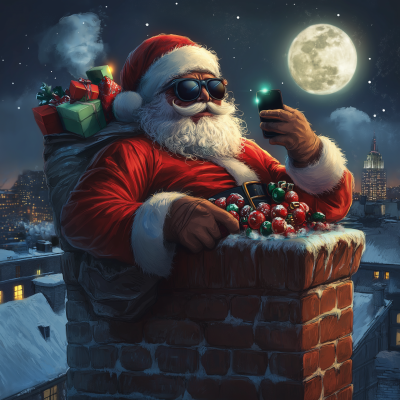 Santa Stuck in Chimney