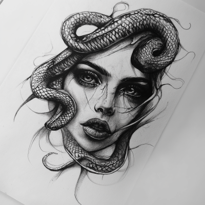 Medusa Tattoo Sketch