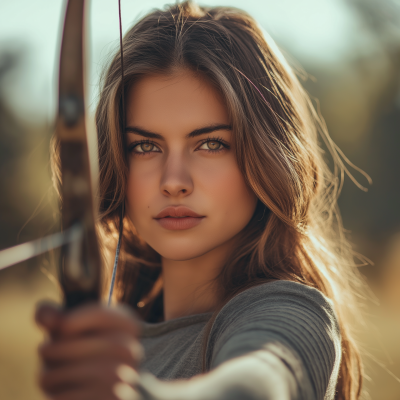 Beautiful Woman in Archery