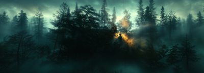 Mysterious Silhouette in the Forest