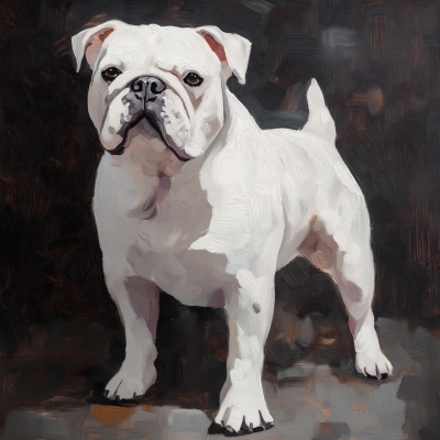 English Bulldog Oil Painting