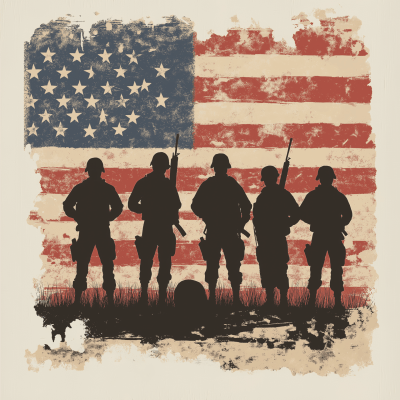 Solemn Soldiers Silhouette