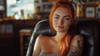 Smiling Portrait in Tattoo Studio
