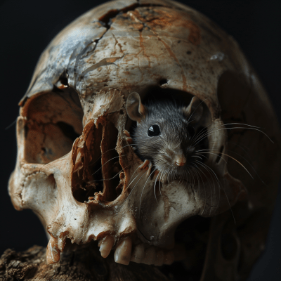 Skull with Rat