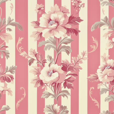 Vintage Pink Floral Wallpaper