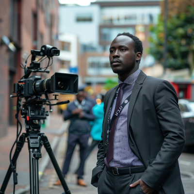 Businessman on Film Set