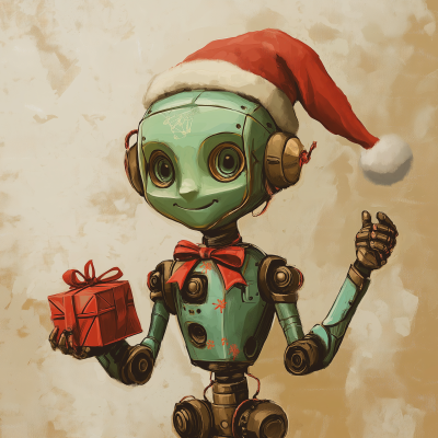 Cute Robot Elf for Christmas