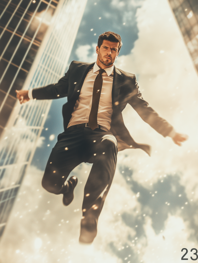 Business Man Flying