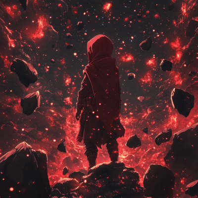 Viking Anime Character in Galaxy
