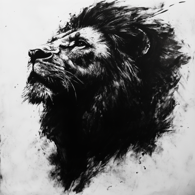 Charcoal Lion Head