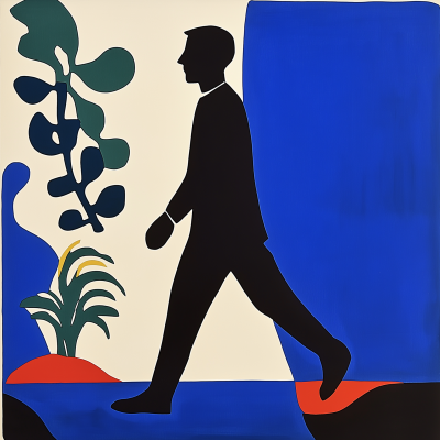 Matisse Style Man Walking