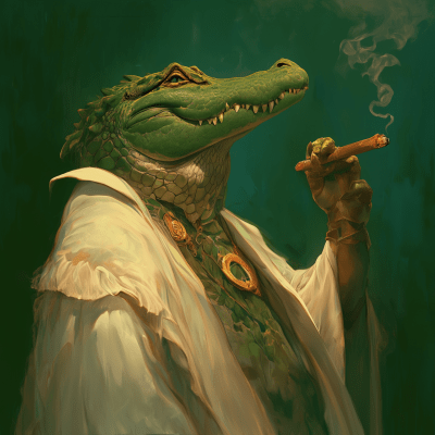 Anthropomorphic Alligator Portrait
