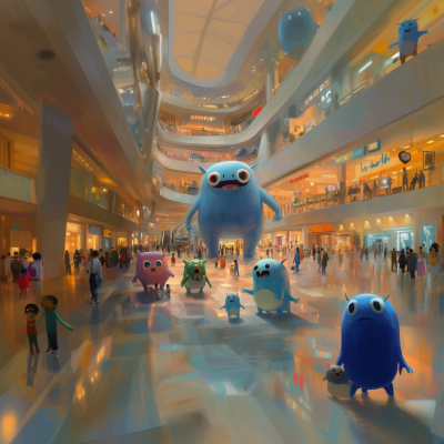 Cute Monsters in a Mall