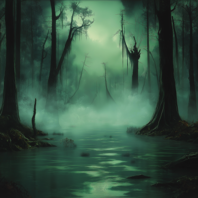 Gloomy Dark Green Swamp