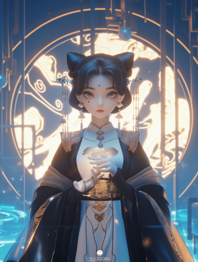 Girl with Cats