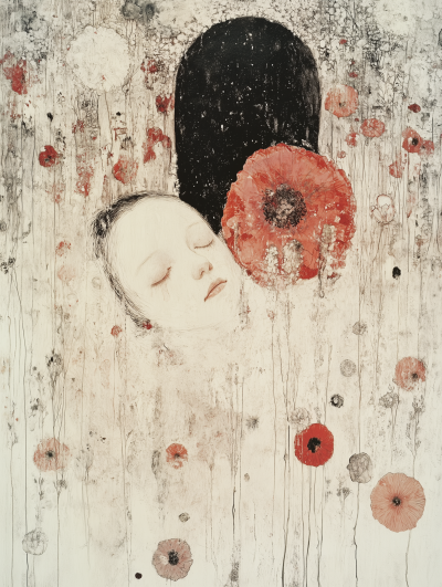 Woman in Snow Field