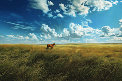 Fantasy Landscape of Tall Grass Steppe