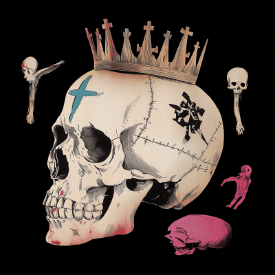 Skull with Wooden Crown