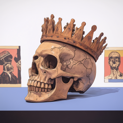 Skull with Wooden Crown