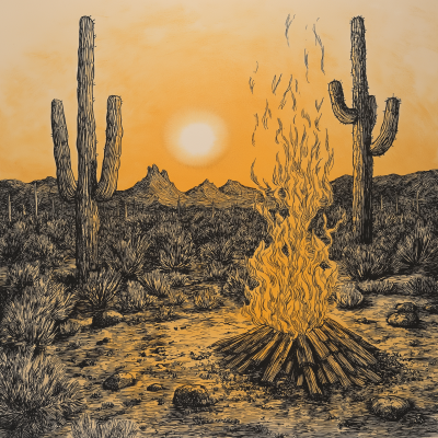 Desert Sunrise with Sacred Fire