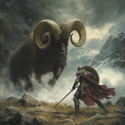 Warrior and Ram Encounter