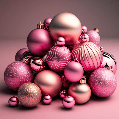 Pink Christmas Tree Baubles