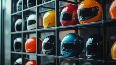 Colorful Helmets Display