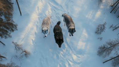 Wolves in the Snow
