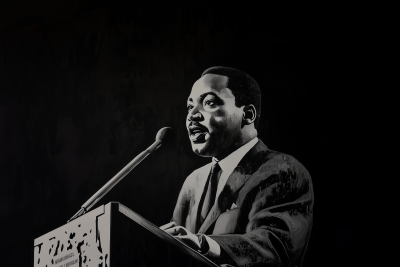 Grayscale Portrait of Martin Luther King Jr.