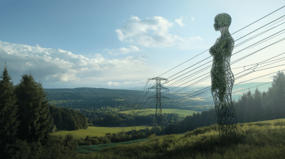 Woman Shaped Pylon in Nature