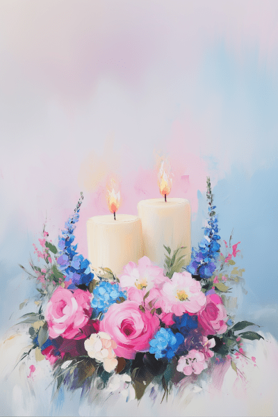 Beautiful Candles and Flowers