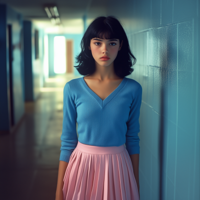 Teen Girl with Blue V
