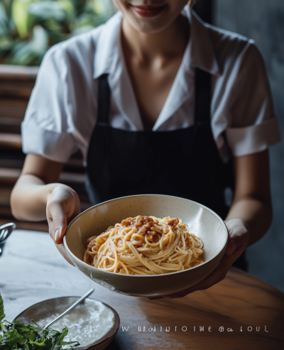 Waitress with Pasta