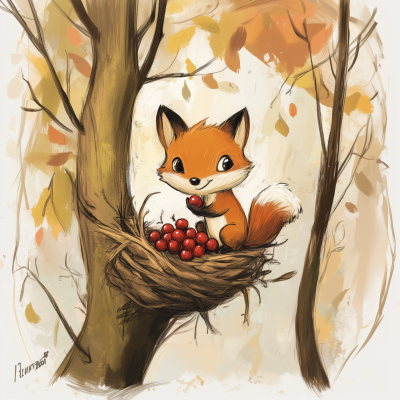 Sneaky Fox and Red Berries