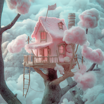 Pastel Cotton Candy Treehouse