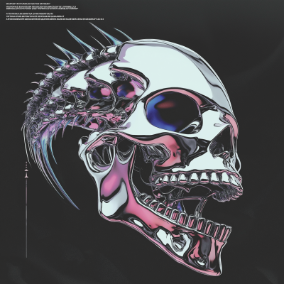 Melting Chrome Skull