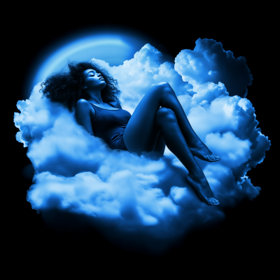 Woman Dreaming in the Clouds