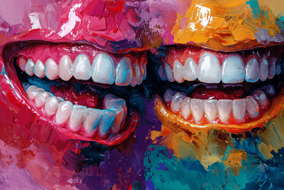 Colorful Expressionist Teeth Painting