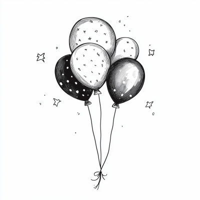 Hand Drawn Birthday Balloon