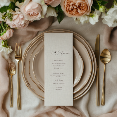 Luxury Wedding Dinner Menu Mockup
