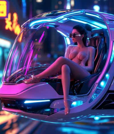 Neon Flying Vehicles