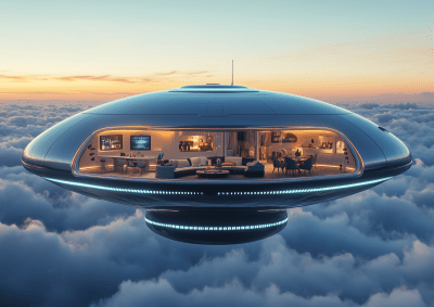 Futuristic Flying Saucer Home